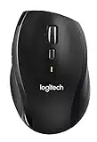 Logitech M705 Wireless Marathon Mouse for PC - Long 3 Year Battery Life, Ergonomic Shape with Hyper-Fast Scrolling and USB Unifying Receiver for Computer and Laptop - Black (Renewed)