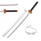 ZHAOYIN Demon Slayer Cosplay Katana 104cm Espada Samurai Espadas De Juguete Kochou Kanae Katana Madera Accesorio De Halloween Katana con Funda Colecciones De Fans De Anime (Color : with White Belt)