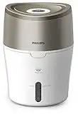 Philips HU4803/01 Umidificatore d'Aria, Tecnologia NanoCloud, Evaporazione Naturale, 2 L, 220 ml/h, Per stanze fino a 25 m², Metallico/Bianco