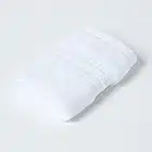 HOMESCAPES Luxury White Soft 100% Supima Cotton Face Cloth Zero Twist Super Absorbent & Fluffy 550 GSM Thick Plain White Flannel Wash Cloth