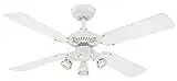 Westinghouse Ventilatore a Soffitto Princess Euro GU10, Finitura, Pale in Bianco/faggio