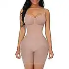 FeelinGirl Faja Enteriza Reductora Mujer Fajas sin Costuras Cuerpo Completo Shapewear Seamless Moldeador Levantamiento de Cadera Muslo Delgado con Tirantes Ajustables Color de Piel M/L