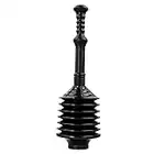 JS Jackson Supplies Professional Bellows Accordion Toilet Plunger, High Pressure Thrust Plunge Removes Heavy Duty Clogs from Clogged Bathroom Toilets, All Purpose Power Plungers for Bathrooms, Black