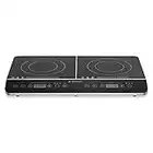 Navaris Double Induction Cooktop - Portable Dual Countertop Electric Stove Burner Cook-Top Hot Plate with 2 Hobs for Cooking - 24 x 14 x 3 Inches