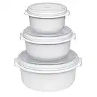 Emsa Micro Family Set per microonde per principianti, 3 pezzi (0.5 l, 1 l, 1.5 l), Bianco