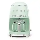 Smeg DCF02CRUK Machine à café goutte-à-goutte, capacité 10 tasses, mode démarrage automatique, filtre réutilisable, affichage numérique, système anti-goutte, réservoir de 1.4 litre, crème Vert pastel