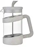 Café Olé Style Cafetière, 350ml 1 Cup Plastic and Glass French Press Coffee Maker, Cream White, VMP-03CR