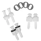 Universal Toilet Seat Hinge Bolt Screw for Top Mount Toilet Seat Hinges, Downlock Nuts can Slip Over Bolts Threads for Rapid Installation Without Screwing in-White Plastic Replacement Parts