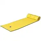 RELAX4LIFE Materasso Galleggiante Singolo, Stuoia Galleggiante in Schiuma XPE Morbida e Liscia, Lettino d’Acqua Imbottito Prendisole, per Mare e Piscina, 210x66x3,5 cm (Giallo)