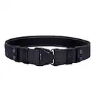 YAHILL Nylon Duty Belt for Police Law Enforcement, Adjustable Black Utility EDC Gun Belts for Men, 2” Wide Security Belt for Hunting Combat Patrol Airsoft