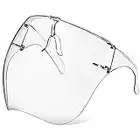Face Shield with Glasses 4 Pack, Anti-Fog Clear Face Mask Shield Ultra Clear Reusable Protective Plastic Face Shield Mask Droplet Splash Guard for Women Men Kids
