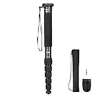 koolehaoda K-266 Lightweight Portable Monopod, 6-Section Compact Aluminum Alloy Unipod Stick, Max. Load 10kg / 22lbs, Folding Size is only 15-inch-(Black)