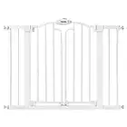 Babelio Auto Close Barrière pour bébé avec porte et 3 kits d'extension, 83,8 cm, extra haute 8,8 cm, 73,7 à 109,2 cm, blanc