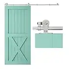 TSMST 5FT/152cm Herraje para Puerta Corredera Kit de Acero Inoxidable Accesorios para Puertas Correderas, Riel Juego para Puerta de Madera Soltera-Estilo T