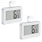 2 Pack Refrigerator Thermometer Suplong Digital Waterproof Thermometer Easy Readable LCD Display Reading Perfect for Indoor Outdoor Home Restaurants Bars Cafes (White)