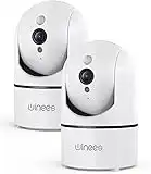 winees Pet Camera WiFi Security Camera Indoor, Baby Monitor Dog Camera 1080P HD with Night Vision, 2-Way Audio, Motion Detection, 360 Pan Tilt Zoom, 2.4 GHz WiFi (2pack)