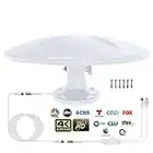 RV TV Antenna Amplified Digital HD TV Antenna with Long Range Reception, Easy Installation - for Camper, RV Trailer Truck Caravan Boat, ATSC 3.0 Ready - White…