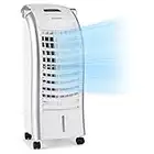 Klarstein 65W Portable Air Cooler, 4-In-1 Evaporative Air Coolers for Home, Silent with Night Mode, Humidifier, Ventilator, Small Water Cooler, 6 L Ice Fan Portable Cooler, 444m³/h Air Flow, White