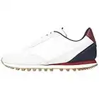 Tommy Hilfiger Sneakers da Runner Uomo Elevated Runner Leather Mix Scarpe Sportive, Bianco (White), 42 EU