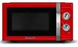 SCHNEIDER Microondas con Grill Vintage 23 L 800 W 6 niveles de potencia Plato 27 cm SMW23VM (Rojo)