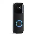 Blink Video Doorbell | Two-way audio, HD video, motion and chime app alerts, easy setup, Alexa enabled, Blink Subscription Plan Free Trial — Wired or Wireless (Black)