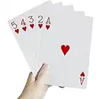 Jumbo Giant Playing Card Deck - 5x7 Inch Large Poker for Seniors Super Big Game Card Set Oversize Bridge Cards Huge Magic Poker for Family Party Fun Suitable
