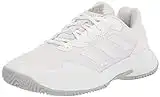 adidas womens Gamecourt 2 Tennis Shoe, White/White/Grey, 7.5 US