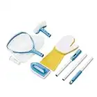 Arebos Spa Pool Cleaning Kit|Pool Maintenance Set 5-piece|Pool Maintenance Kit|Whirlpool Accessories Maintenance Set Complete with Skimmer Net, Sponge Brush, Scrubber Pad, Sponge Glove&Telescopic Rod