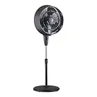 NewAir Outdoor Misting Fan and Pedestal Fan in Black, Cools 500 sq. ft. with 3 Fan Speeds and Wide-Angle Oscillation