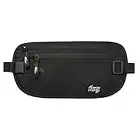 MoKo Secure Money Belt for Travel, MoKo Undercover Hidden Travel Wallet Waist Stash Pouch Bag for Men & Women, Waterproof Fanny Pack with Earphone Opening - Black