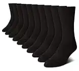 New Balance Men's Athletic Arch Compression Cushion Comfort Crew Socks (10 Pack), Size 6-12.5, Black