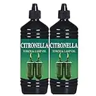 Morgan’s Trade Citronella Lantern Torch and Lamp Oil in 1L – Citronella Lamp Oil for Garden Torches, Tiki Torches - Citronella Oil for Garden Oil Burners with Child Safe Lid (2 Pack)