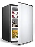 NAFORT Compact Upright Freezer 3.0/1.1 Cu. Ft. with Stainless Steel Single Door, Small Freezing Machine with Reversible Door, 7 Grade Adjustable Thermostat for Home Office