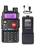 UV-5R 8W Handheld Ham Radio with 3800mAh Battery,Acoustic Tube Earpiece