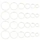 DICOSMETIC 24pcs 6 Tailles Boucles d'oreilles Créoles Rondes Perles Boucles d'oreilles Verre à Vin Composants Charmes Verre à Vin Breloques Acier Inoxydable Cercle Ouvert Fabrication de Bijoux