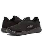 Avia Avi-Breeze Women’s Mesh Slip On, Slip Resistant Shoes for Women - Comfort Work or Walking Sneakers - Black, Black/Dark Grey, 8.5