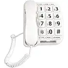 JeKaVis JF11W Big Button Corded Phone for Elderly Amplified Phones for Hearing Impaired Seniors with Loud Handsfree Speakerphone