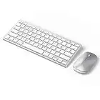 OMOTON Bluetooth Keyboard and Mouse for New iPad 9 2021/iPad 8 2020-10.2 Inch, iPad Air 4-10.9 Inch, iPad Pro 12.9-5th generation (2021), iPad Air 3, iPad Pro 11, iPad Mini 6, iPhone, Silver