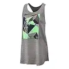 Wilson W Prism Play Tech Tank Camiseta de Tirantes, Mujer, Heather Grey/Paradise grn, XL