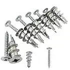 Ansoon Zinc Self-Drilling Drywall Anchors with Screws Kit, 25 Heavy Duty Metal Wall Anchors and 25#8 x 1-1/4'' Screws - 50 Pieces All Together