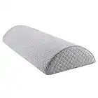 N/A Half Moon Memory Foam Pillow Neck Soporte Pillow Lumbar Bolster for Home Bed Office Chair Seat Foot Rest (Medium, Light Grey)