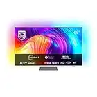 Philips 65PUS8807/12 164 cm (65 Zoll) Fernseher (4K UHD, HDR10+, 120 Hz, Dolby Vision & Atmos, 3-seitiges Ambilight, Smart TV mit Google Assistant, Works with Alexa, Triple Tuner, hellsilber) [2022]