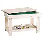 YouHi Kids Activity Table with Board for Bricks Activity Play Table (Wood Double Table)