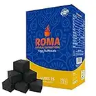 DeNourish ROMA Coconut Charcoal (25mm) 72 Pcs Shisha Coal Cubes 2 Hours Burning Time- Charcoal Hookah Cube No Smoke No Chemicals Perfect for Shisha/Hookah Enthusiasts