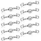 10 Pieces Double Lobster Clasps Locking Magnetic Jewelry Clasps Connector Bracelet Necklace Clasps Closures Replacement for Jewelry Bracelet Necklace Making (Sliver)