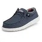 Hey Dude Men's Wally Stretch Blue Size 11 | Men’s Shoes | Men's Lace Up Loafers | Comfortable & Light-Weight