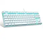 White Mechanical Gaming Keyboard, MageGee MK-Star LED Backlit Keyboard Compact 87 Keys TKL Wired Computer Keyboard with Blue Switches for Windows Laptop Gaming PC