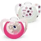 NUK Star Lot de 2 tétines pour bébé | 18-36 mois | Tétines jour et nuit | Silicone sans BPA | Koala rose