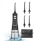 UTSAM Water Flosser for Teeth,Dental Oral Irrigator 300ml with 360° Rotation Cordless 3 Electric Flossing Modes IPX7 Waterproof 4 Jet Tips Pick Teeth Cleaner USB Charge Home & Travel