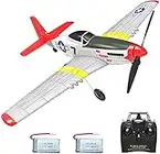 VOLANTEXRC RC Plane 4-CH Remote Control Aircraft Ready to Fly P51 Mustang Radio Controlled Plane for Beginners with Xpilot Stabilization System, One Key Aerobatic (761-5 RTF)